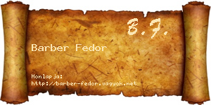 Barber Fedor névjegykártya